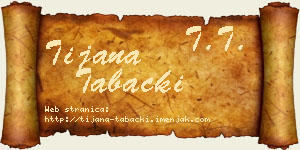 Tijana Tabački vizit kartica